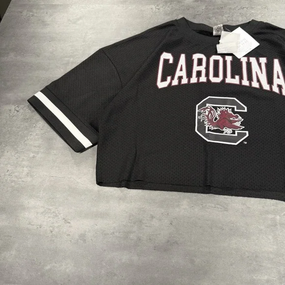 South Carolina Gamecocks Crop Jersey Women XL Black Mesh Baggy Oversized Sports - Picture 8 of 10